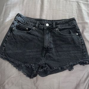 H&M Black Denim Mini Shorts